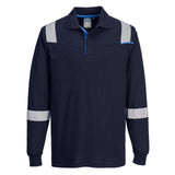Portwest WX3 Vlamvertragend Multi-norm Polo FR711 Vlamwerend lange mouwen marineblauw(NV)