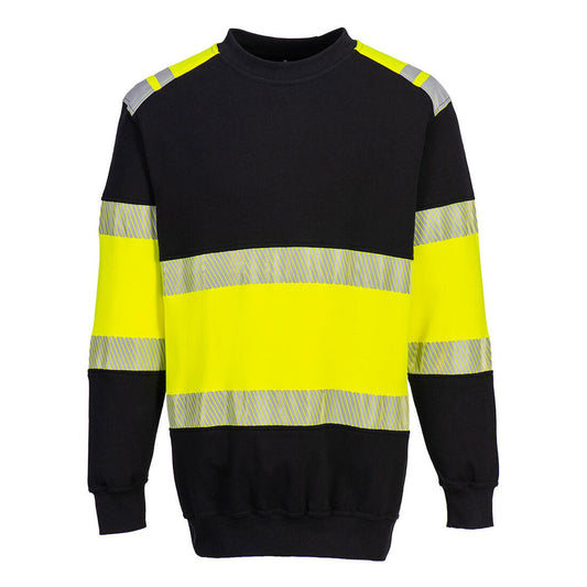 Portwest PW3 FR Sweatshirt FR716 HiVis vlamwerend Klasse 1 antistatisch geel-zwart(YB)