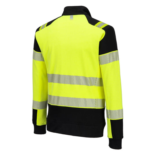 Portwest PW3 Vlamvertragend Multi-norm Sweatshirt FR717 Modaflame gebreid Hi-Vis FR rits geel-zwart(YB)