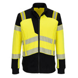 Portwest PW3 Vlamvertragend Multi-norm Sweatshirt FR717 Modaflame gebreid Hi-Vis FR rits geel-zwart(YB)