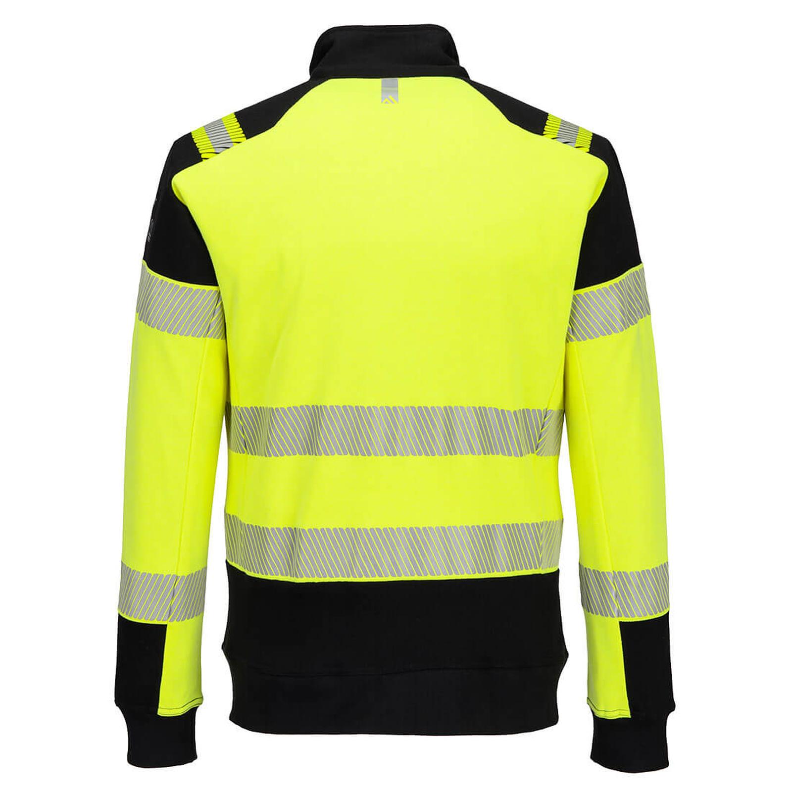 Portwest PW3 Vlamvertragend Multi-norm Sweatshirt FR717 Modaflame gebreid Hi-Vis FR rits geel-zwart(YB)
