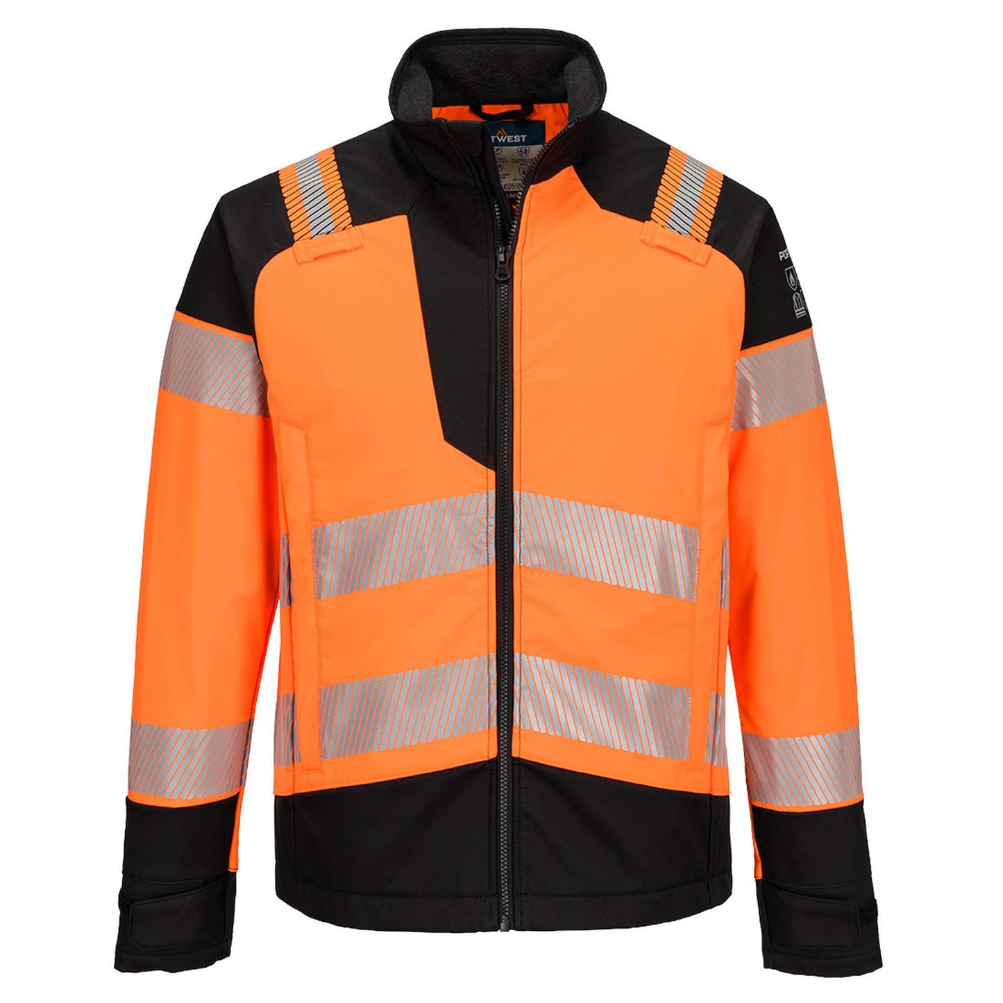 Portwest PW3 Vlamvertragend Multi-norm Jack FR718 Modaflame softshell Hi-Vis Multi-Norm FR oranje-zwart(OB)