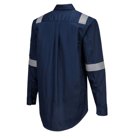 Portwest Bizflame Plus FR Overhemd FR720 lichtgewicht antistatisch reflectie vlamvertragend marineblauw(NA)