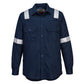 Portwest Bizflame Plus FR Overhemd FR720 lichtgewicht antistatisch reflectie vlamvertragend marineblauw(NA)