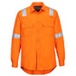 Portwest Bizflame Plus FR Overhemd FR720 lichtgewicht antistatisch reflectie vlamvertragend oranje(OR)