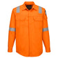 Portwest Bizflame Plus FR Overhemd FR720 lichtgewicht antistatisch reflectie vlamvertragend oranje(OR)