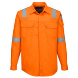 Portwest Bizflame Plus FR Overhemd FR720 lichtgewicht antistatisch reflectie vlamvertragend oranje(OR)