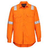 Portwest Bizflame Plus FR Overhemd FR720 lichtgewicht antistatisch reflectie vlamvertragend oranje(OR)