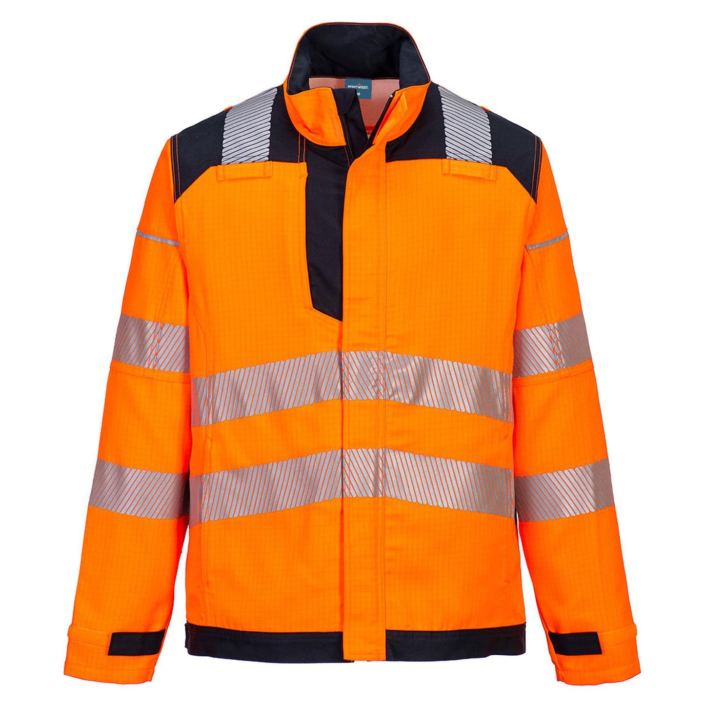 Portwest PW3 Vlamvertragend Multi-norm PW3 Vlamvertragende Modaflame  Hi-Vis werkjack  FR722 oranje-marineblauw(ON)