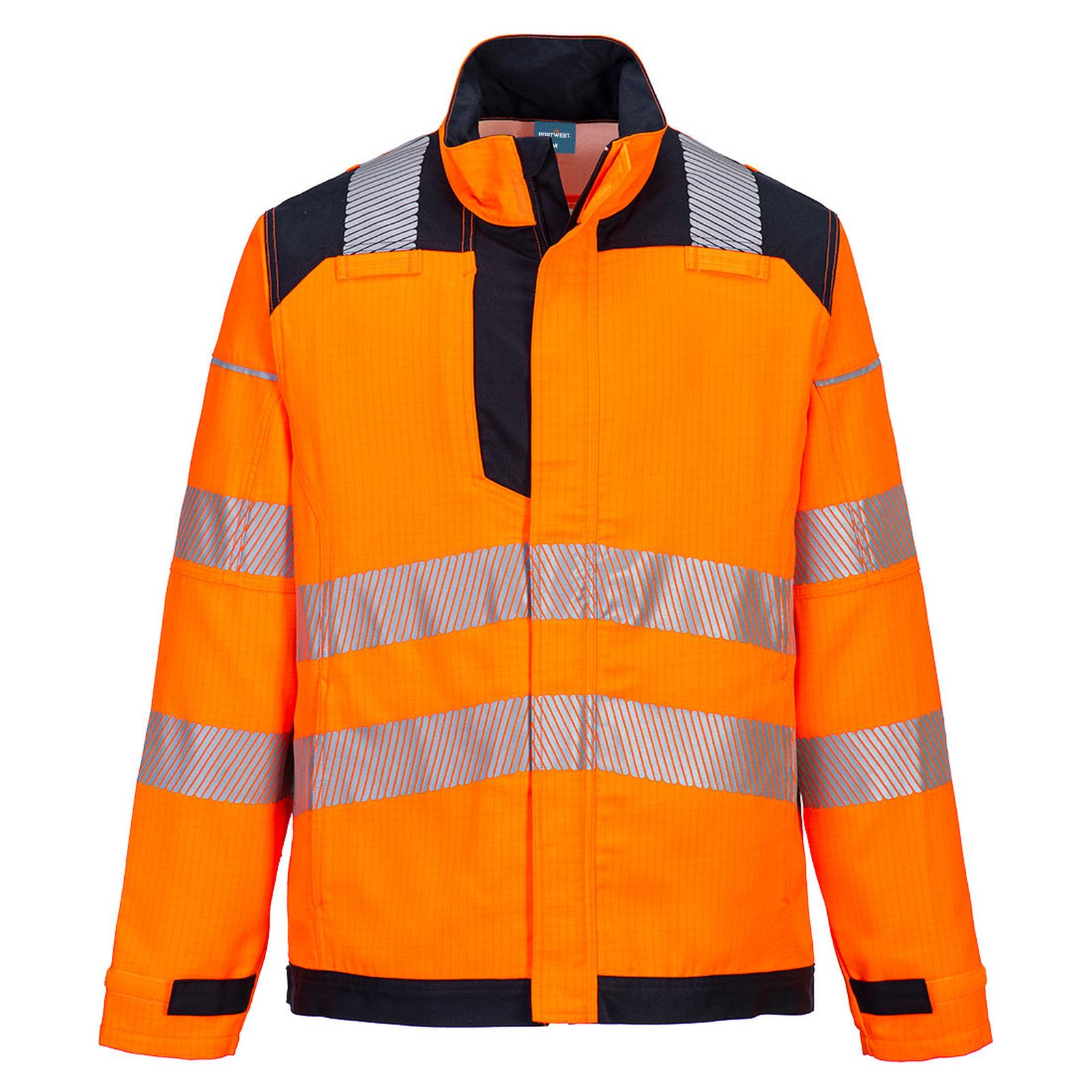Portwest PW3 Vlamvertragend Multi-norm PW3 Vlamvertragende Modaflame  Hi-Vis werkjack  FR722 oranje-marineblauw(ON)
