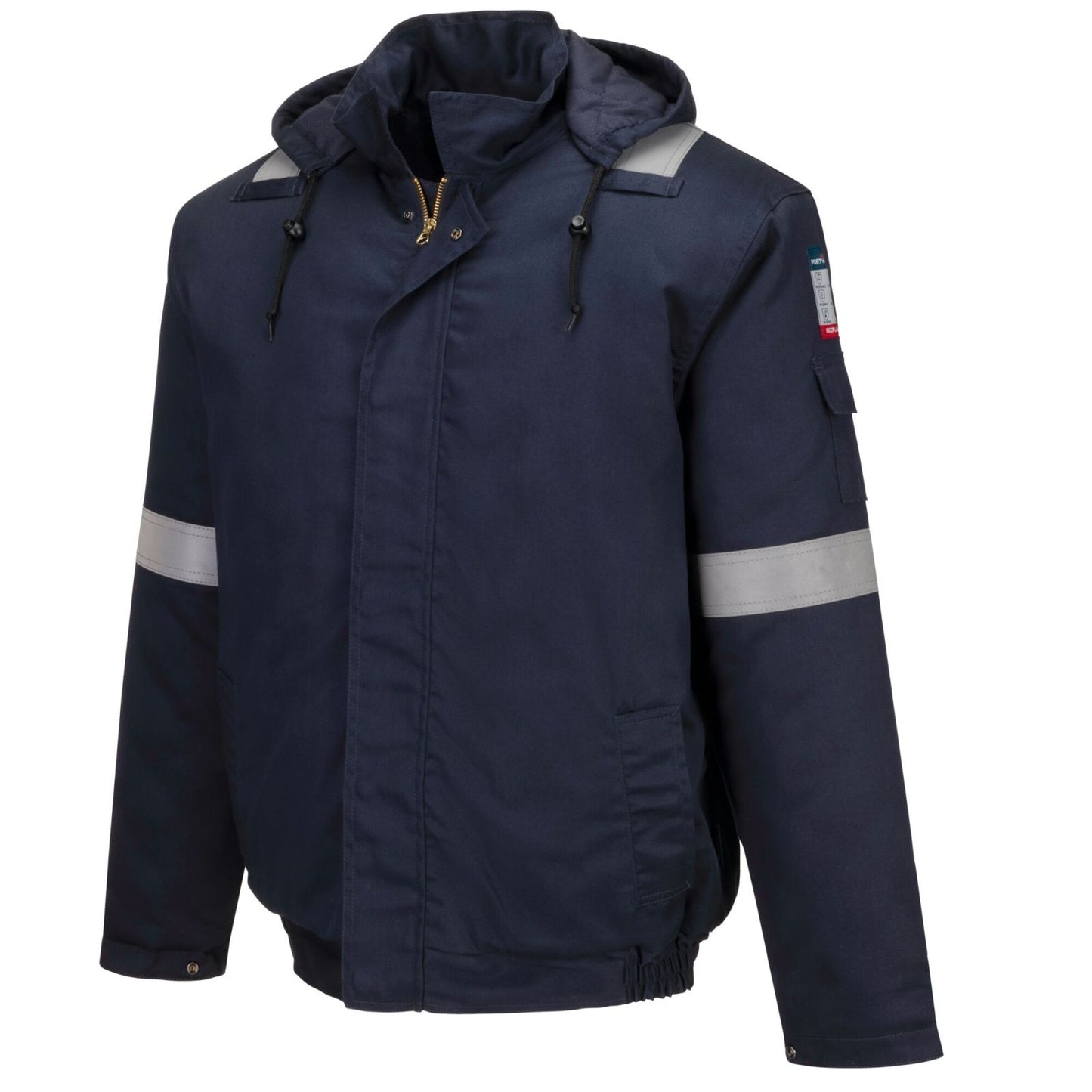 Portwest Bizflame Work+ Vlamvertragend Multi-norm Bomberjack FR731 FR geïsoleerd marineblauw(NV)