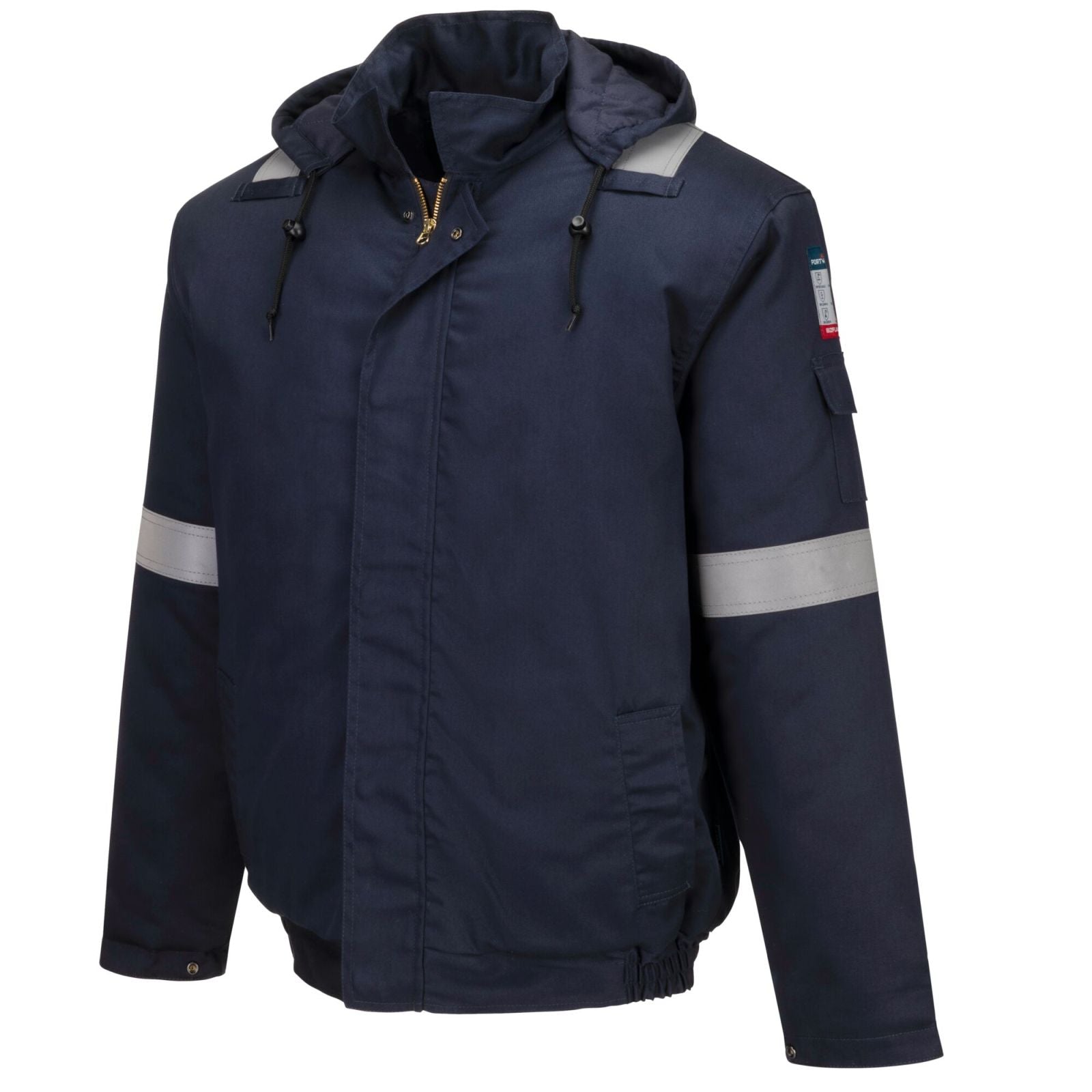 Portwest Bizflame Work+ Vlamvertragend Multi-norm Bomberjack FR731 FR geïsoleerd donker marineblauw(NV)