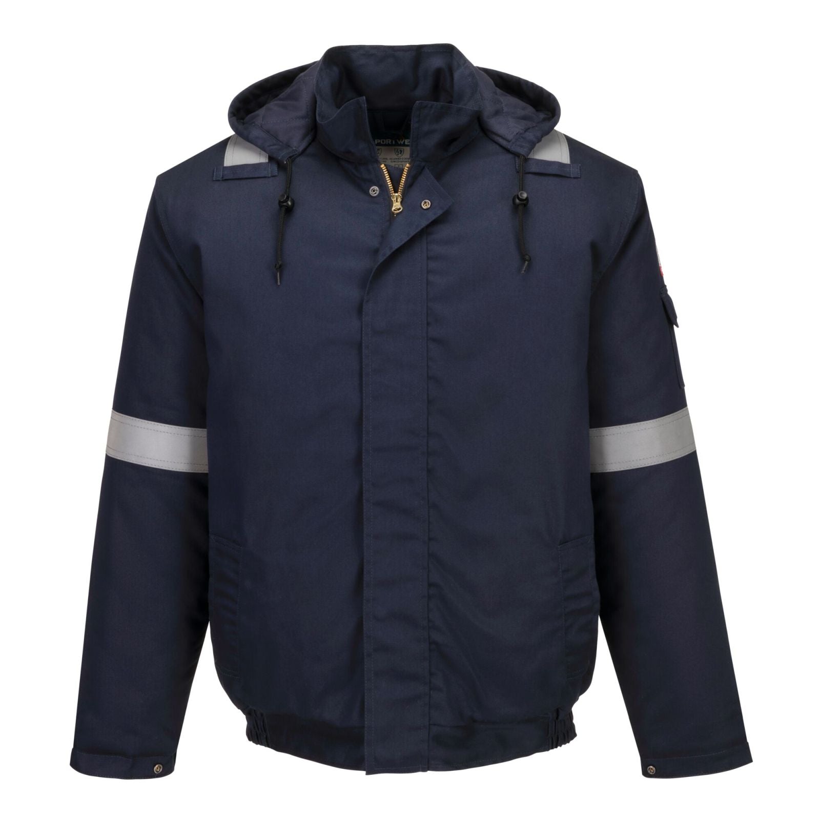 Portwest Bizflame Work+ Vlamvertragend Multi-norm Bomberjack FR731 FR geïsoleerd marineblauw(NV)