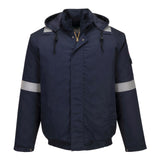 Portwest Bizflame Work+ Vlamvertragend Multi-norm Bomberjack FR731 FR geïsoleerd marineblauw(NV)