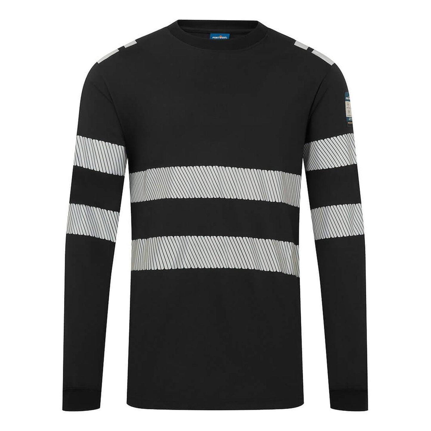 Portwest PW3 FR T-Shirt FR732 gebreid Modaflame vlamwerend antistatisch zwart(BK)