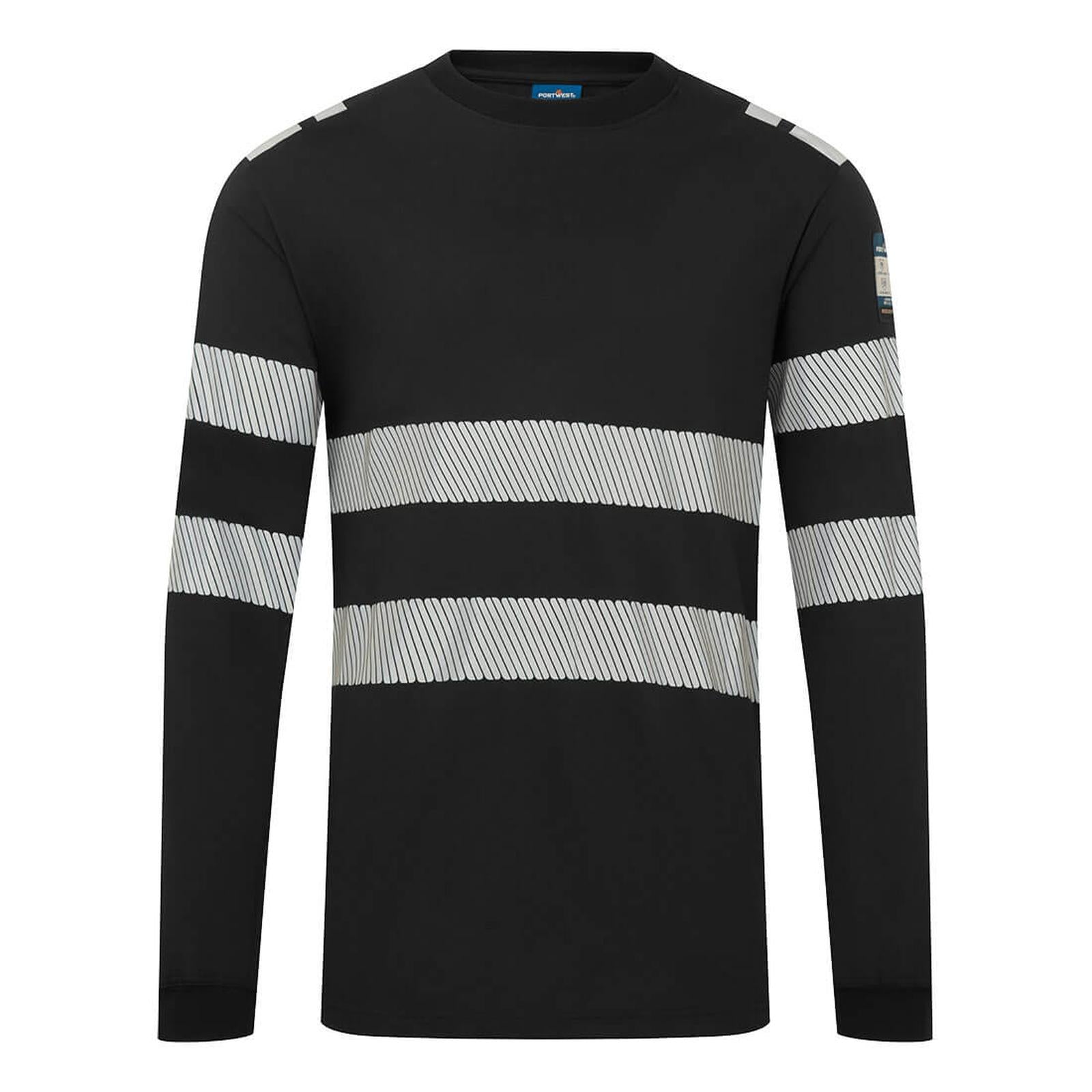 Portwest PW3 FR T-Shirt FR732 gebreid Modaflame vlamwerend antistatisch zwart(BK)