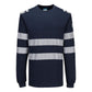 Portwest PW3 Vlamvertragend Multi-norm T-shirt FR732 Modaflame gebreid Hi-Vis FR lange mouwen donker marineblauw(NV)