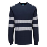 Portwest PW3 Vlamvertragend Multi-norm T-shirt FR732 Modaflame gebreid Hi-Vis FR lange mouwen donker marineblauw(NV)