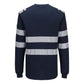 Portwest PW3 Vlamvertragend Multi-norm T-shirt FR732 Modaflame gebreid Hi-Vis FR lange mouwen donker marineblauw(NV)