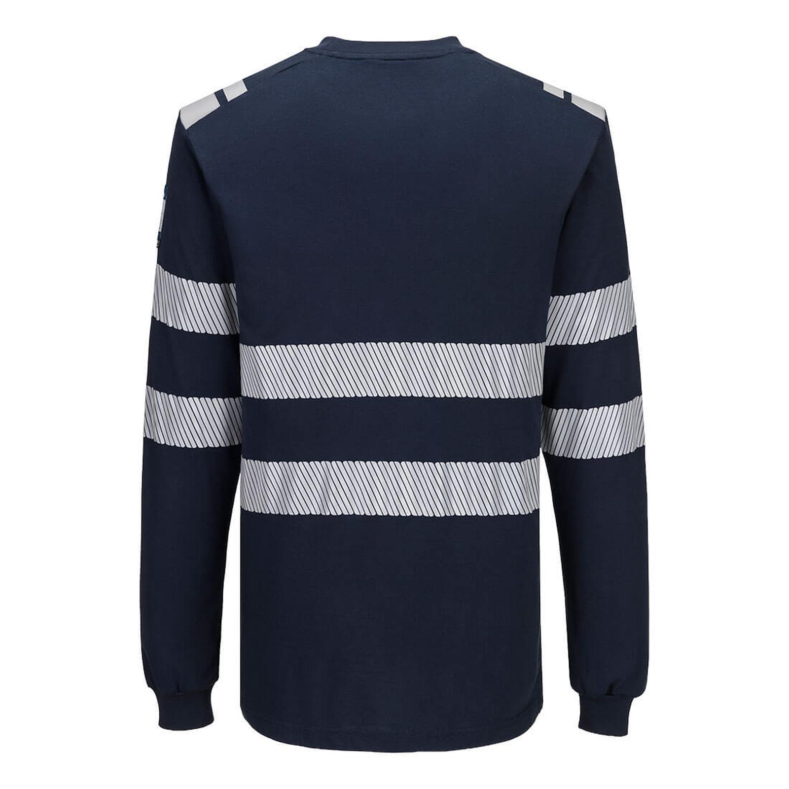 Portwest PW3 Vlamvertragend Multi-norm T-shirt FR732 Modaflame gebreid Hi-Vis FR lange mouwen donker marineblauw(NV)