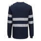 Portwest PW3 Vlamvertragend Multi-norm T-shirt FR732 Modaflame gebreid Hi-Vis FR lange mouwen donker marineblauw(NV)