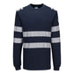 Portwest PW3 Vlamvertragend Multi-norm T-shirt FR732 Modaflame gebreid Hi-Vis FR lange mouwen donker marineblauw(NV)