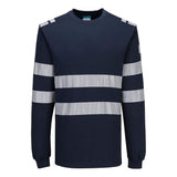 Portwest PW3 Vlamvertragend Multi-norm T-shirt FR732 Modaflame gebreid Hi-Vis FR lange mouwen donker marineblauw(NV)
