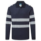 Portwest PW3 Vlamvertragend Multi-norm Poloshirt FR733 Modaflame lange mouw donker marineblauw(NV)