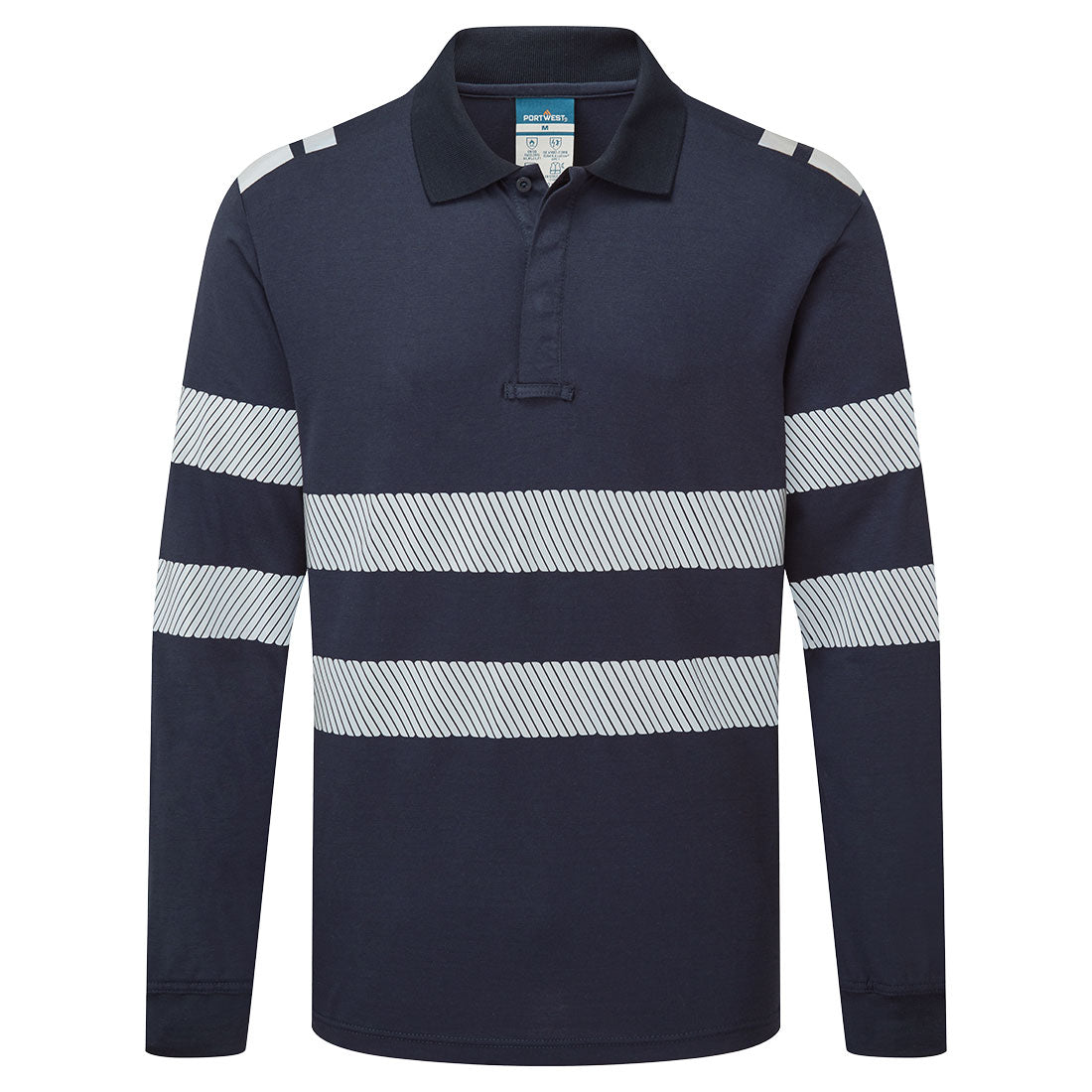 Portwest PW3 Vlamvertragend Multi-norm Poloshirt FR733 Modaflame lange mouw donker marineblauw(NV)
