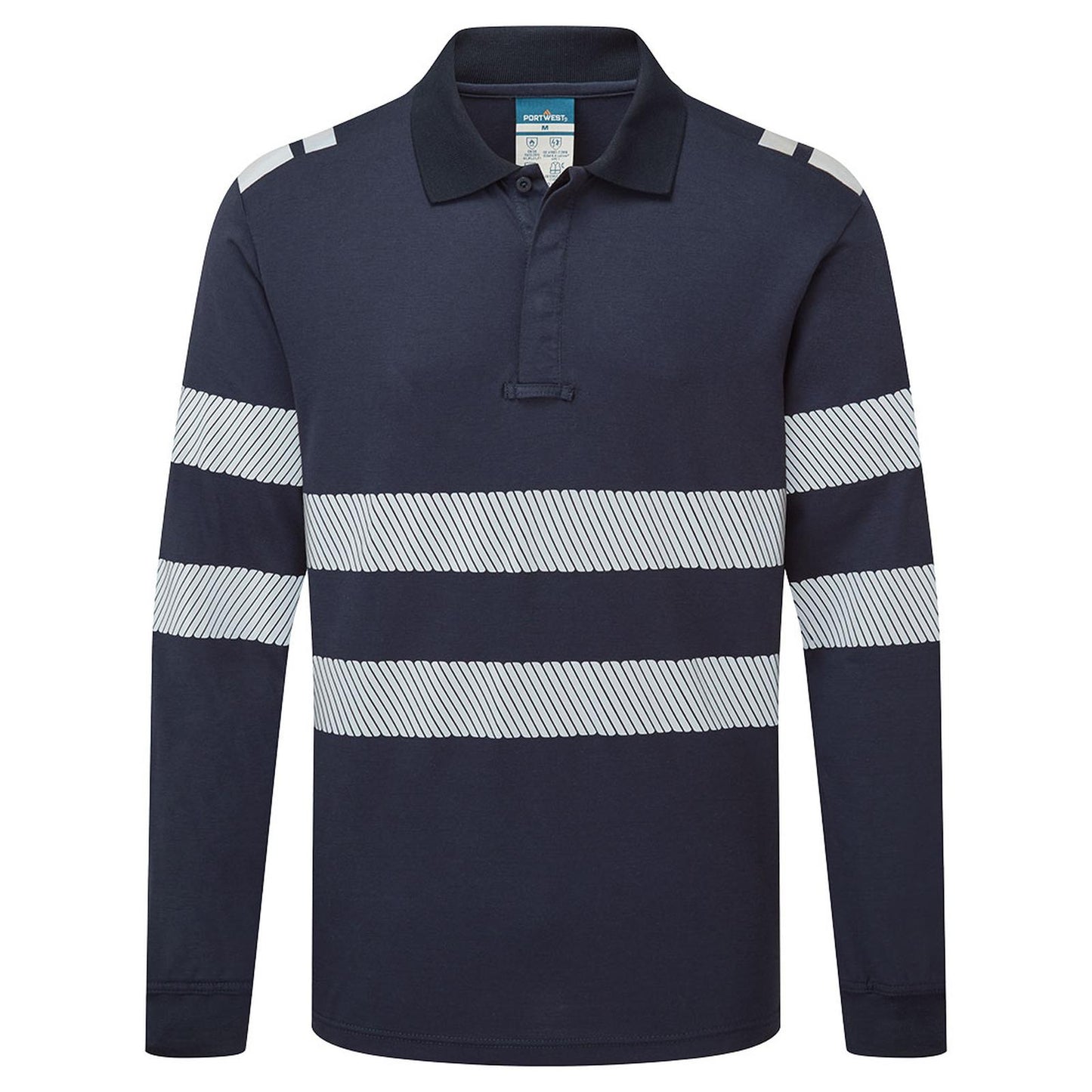 Portwest PW3 Vlamvertragend Multi-norm Poloshirt FR733 Modaflame lange mouw donker marineblauw(NV)