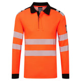 Portwest PW3 Vlamvertragend Multi-norm Poloshirt FR734 Modaflame gebreidt HVO vlamwerend oranje-zwart(OB)