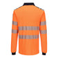Portwest PW3 Vlamvertragend Multi-norm Poloshirt FR734 Modaflame Knit HVO lange mouw oranje-marineblauw(ON)