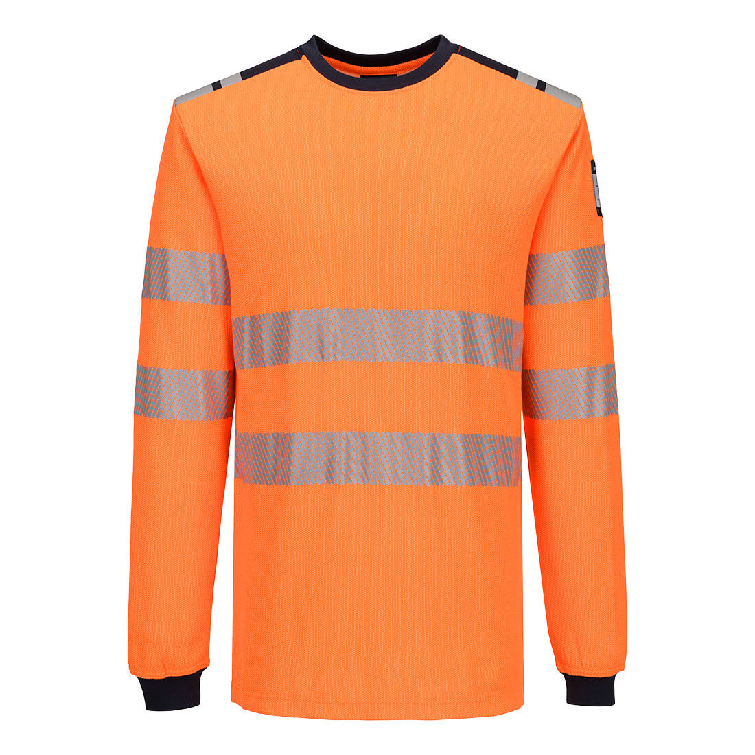 Portwest PW3 Vlamvertragend Multi-norm T-Shirt FR736 Modaflame gebreid FR lange mouwen oranje-marineblauw(ON)