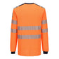 Portwest PW3 Vlamvertragend Multi-norm T-Shirt FR736 Modaflame gebreid FR lange mouwen oranje-marineblauw(ON)
