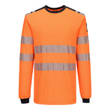 Portwest PW3 Vlamvertragend Multi-norm T-Shirt FR736 Modaflame gebreid FR lange mouwen oranje-marineblauw(ON)