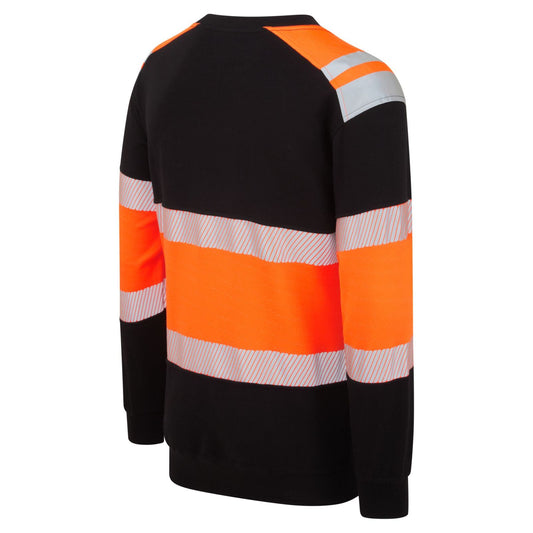 Portwest PW3 Vlamvertragend Multi-norm Sweatshirt FR737 Modaflame Hi-Vis klasse 1 FR oranje-zwart(OB)