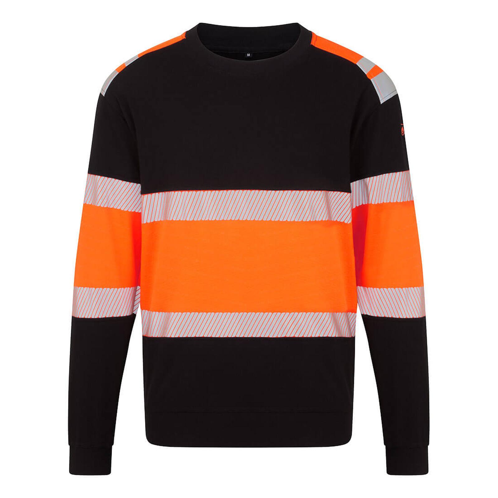 Portwest PW3 Vlamvertragend Multi-norm Sweatshirt FR737 Modaflame Hi-Vis klasse 1 FR oranje-zwart(OB)