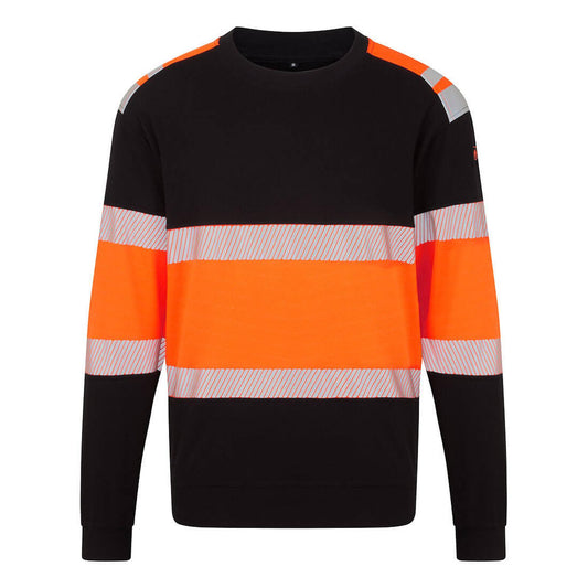 Portwest PW3 Vlamvertragend Multi-norm Sweatshirt FR737 Modaflame Hi-Vis klasse 1 FR oranje-zwart(OB)