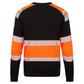 Portwest PW3 Vlamvertragend Multi-norm Sweatshirt FR737 Modaflame Hi-Vis klasse 1 FR oranje-zwart(OB)