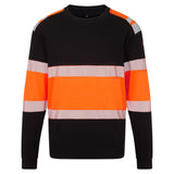 Portwest PW3 Vlamvertragend Multi-norm Sweatshirt FR737 Modaflame Hi-Vis klasse 1 FR oranje-zwart(OB)