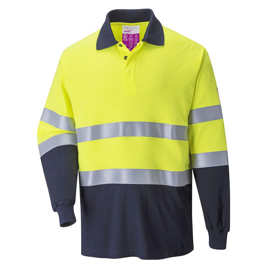 Portwest Poloshirts FR74 geel-marineblauw(YN)