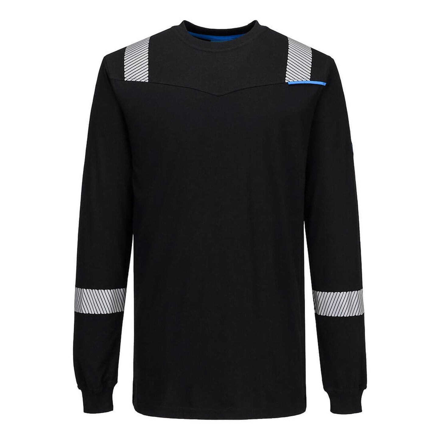 Portwest WX3 Vlamvertragend Multi-norm T-shirt FR751 Modaflame gebreid Hi-Vis FR lange mouwen zwart(BK)