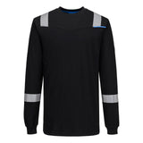 Portwest WX3 Vlamvertragend Multi-norm T-shirt FR751 Modaflame gebreid Hi-Vis FR lange mouwen zwart(BK)