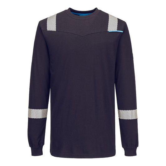 Portwest WX3 Vlamvertragend Multi-norm T-shirt FR751 Modaflame gebreid Hi-Vis FR lange mouwen marineblauw(NV)