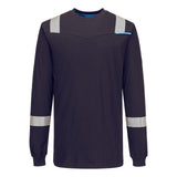 Portwest WX3 Vlamvertragend Multi-norm T-shirt FR751 Modaflame gebreid Hi-Vis FR lange mouwen marineblauw(NV)