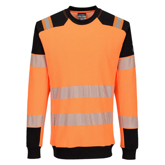 Portwest PW3 Nieuwe uitbreiding Vlamvertragend Multi-norm PW3 Modaflame gebreid Hi-Vis FR Sweatshirt FR755 oranje-zwart(OB)