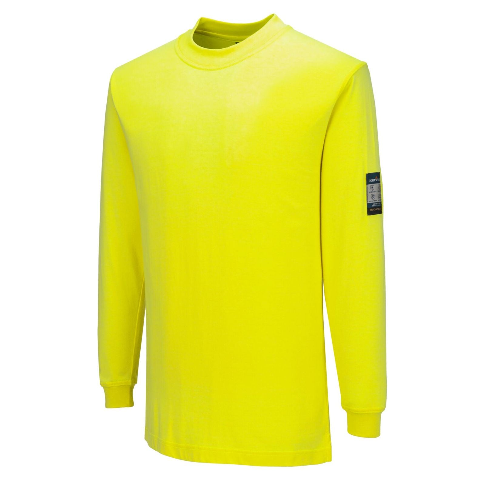 Portwest PW3 FR T-Shirt FR806 gebreid Modaflame long sleeve vlamwerend antistatisch geel(YE)