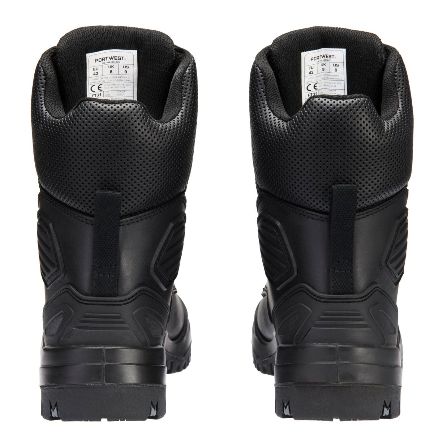 Portwest Steelite Grip Voetbescherming Schoen FT31 staal leer S3 SC HRO HI CI LG SR zwart(BK)