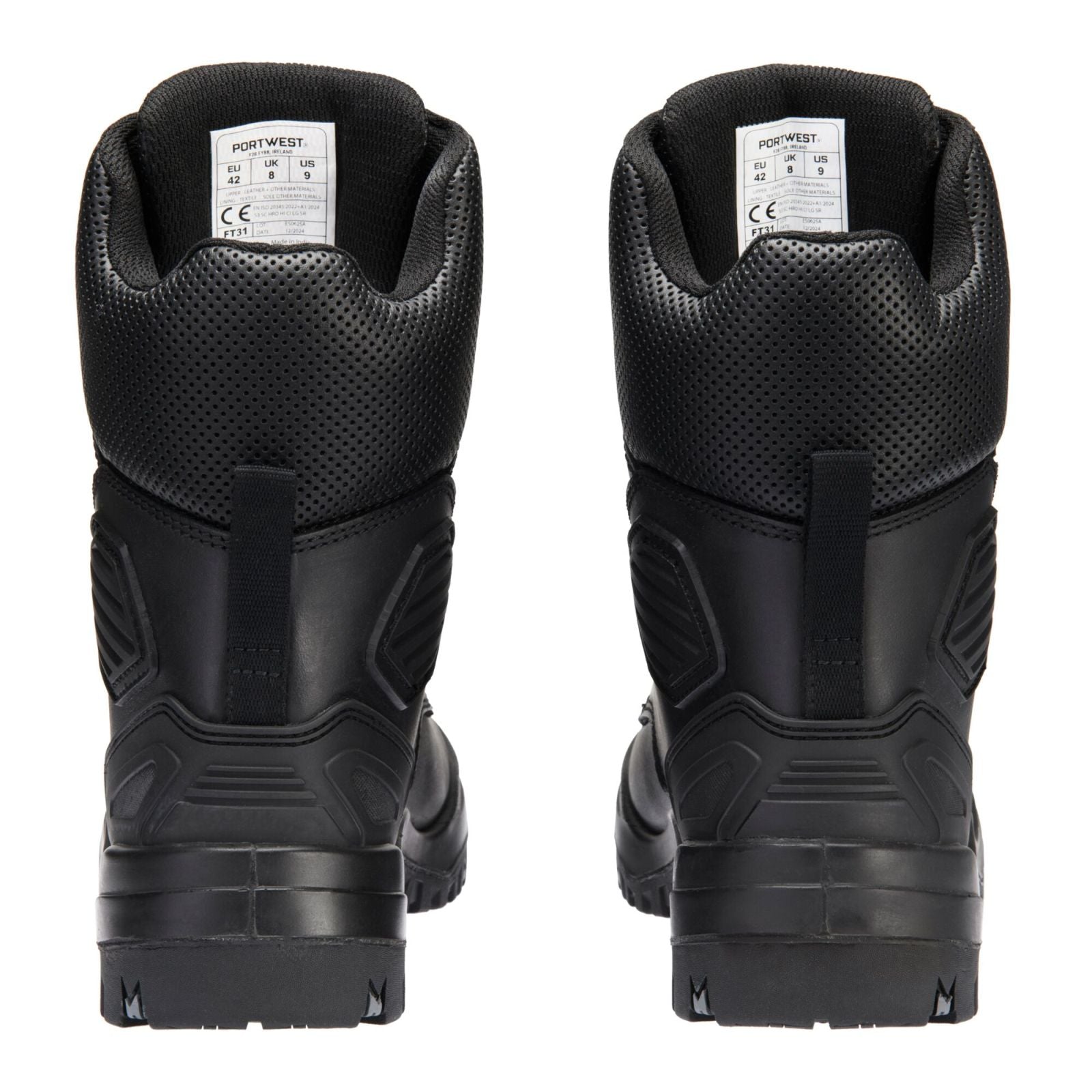 Portwest Steelite Grip Voetbescherming Schoen FT31 staal leer S3 SC HRO HI CI LG SR zwart(BK)