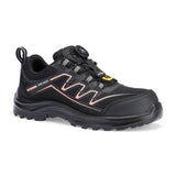 Portwest CompositeLite Ultra Voetbescherming Trainers FT34 KPU Composite P-trainers voor dames S1PS FO SR ESD zwarte roosrood(BR)